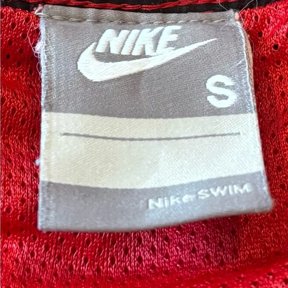 Nike Red Drawstring Swim Shorts, Size Small